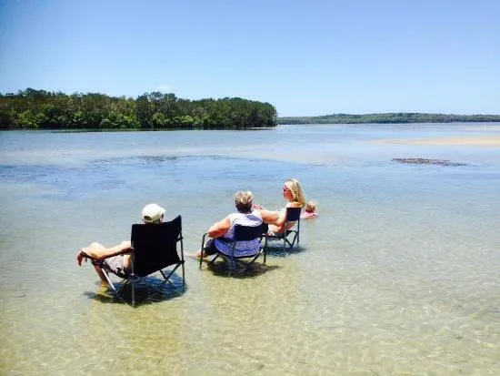 Swimming in Lake Weyba 