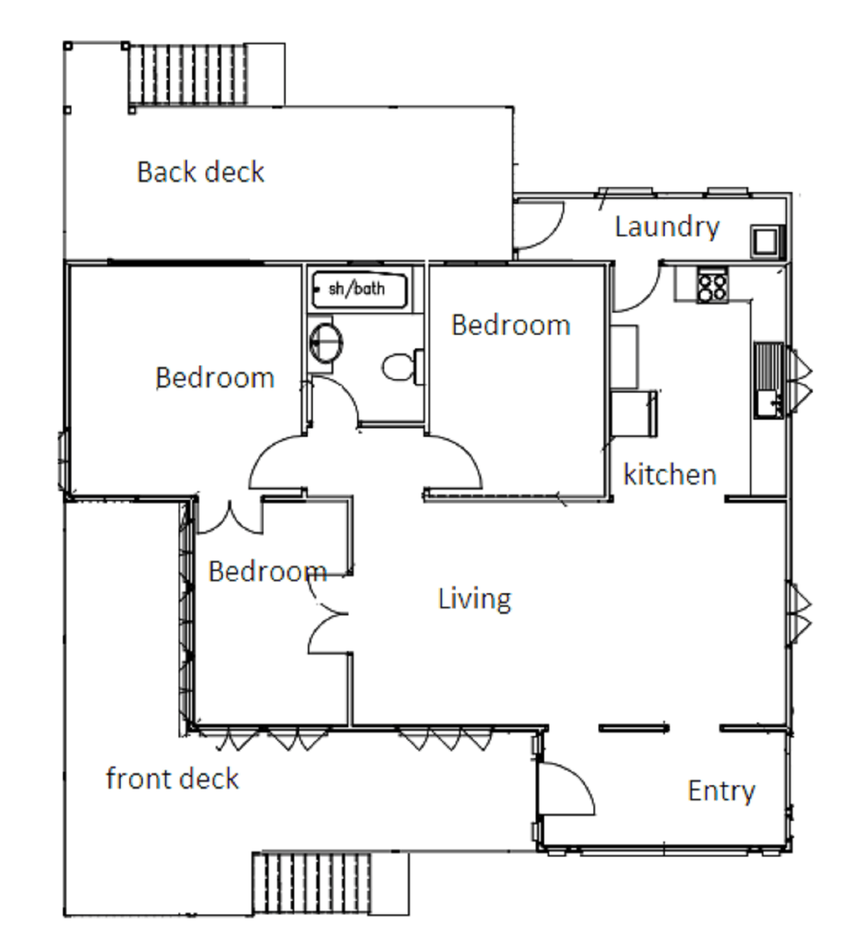 Lake Weyba Cottages floorplan