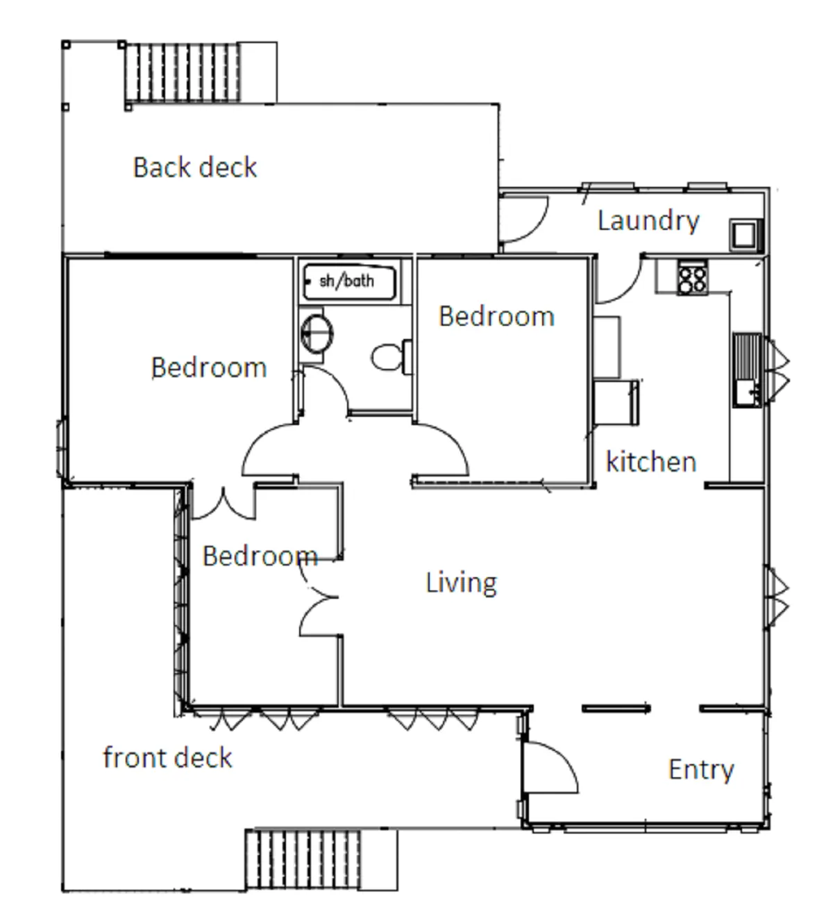 Lake Weyba Cottage floorplan